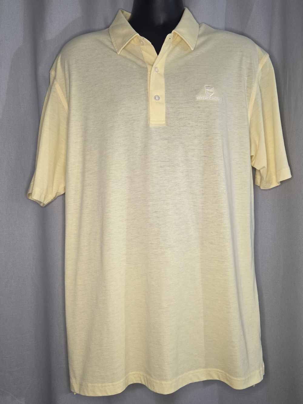Men's Yellow Polo Shirt Golf Shirt By Dunning River Crest Golf Club XL
